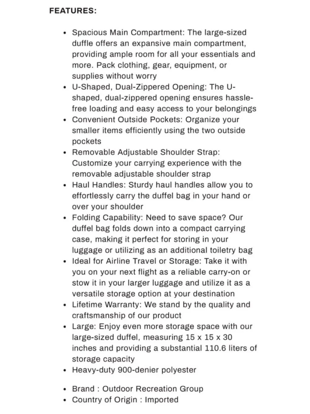 Outdoor Products durable versatile